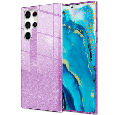 NALIA Glitzerhülle für Samsung Galaxy S22 Ultra – Funkelnder Glitzer-Look & Grip – SHINEPOP (Silikon Case) – Marke aus Berlin Lila NALIA Protective Hülle