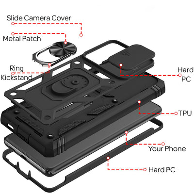 NALIA Military-Style Ringhülle kompatibel mit Samsung Galaxy S21 Ultra Hülle, Extrem Schützend mit Display-Rahmen & Kamera-Abdeckung, 360° Ring für Standfunktion & KFZ-Halter, Hardcase Schwarz NALIA Protective Hülle