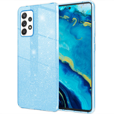 NALIA Glitzerhülle für Samsung Galaxy A33 – Funkelnder Glitzer-Look & Grip – SHINEPOP (Silikon Case) – Marke aus Berlin Blau NALIA Protective Hülle