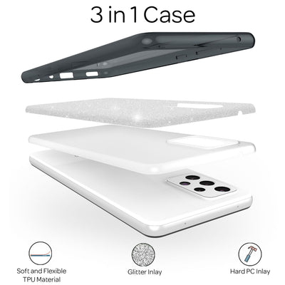 NALIA Glitzerhülle für Samsung Galaxy A33 – Funkelnder Glitzer-Look & Grip – SHINEPOP (Silikon Case) – Marke aus Berlin Schwarz NALIA Protective Hülle