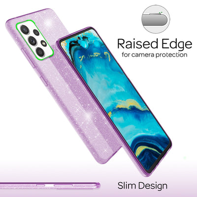 NALIA Glitzerhülle für Samsung Galaxy A53 – Funkelnder Glitzer-Look & Grip – SHINEPOP (Silikon Case) – Marke aus Berlin Lila NALIA Protective Hülle