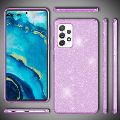 NALIA Glitzerhülle für Samsung Galaxy A53 – Funkelnder Glitzer-Look & Grip – SHINEPOP (Silikon Case) – Marke aus Berlin Lila NALIA Protective Hülle