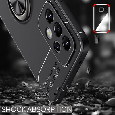 NALIA Ringhülle für Samsung Galaxy A33 – Ring-Ständer 360° & für Magnet-Halter – GRIP360 (Mattiertes Silikon Case) – Marke aus Berlin Schwarz NALIA Protective Hülle