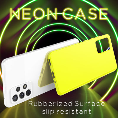 NALIA Neon Silikonhülle für Samsung Galaxy A33 – Soft-Touch & Signal-Neon – NEONSHOCK (Matte Schutzhülle) – Marke aus Berlin Gelb NALIA Protective Hülle