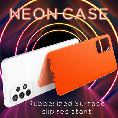 NALIA Neon Silikonhülle für Samsung Galaxy A33 – Soft-Touch & Signal-Neon – NEONSHOCK (Matte Schutzhülle) – Marke aus Berlin Orange NALIA Protective Hülle