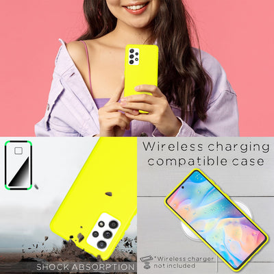NALIA Neon Silikonhülle für Samsung Galaxy A33 – Soft-Touch & Signal-Neon – NEONSHOCK (Matte Schutzhülle) – Marke aus Berlin Gelb NALIA Protective Hülle