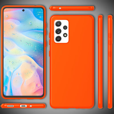 NALIA Neon Silikonhülle für Samsung Galaxy A33 – Soft-Touch & Signal-Neon – NEONSHOCK (Matte Schutzhülle) – Marke aus Berlin Orange NALIA Protective Hülle