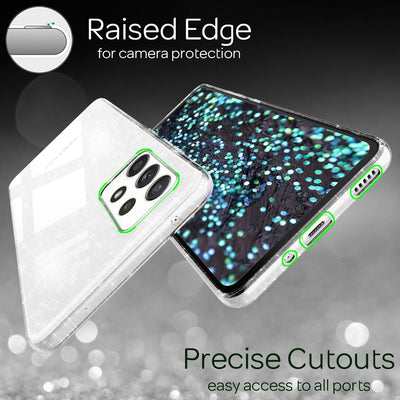 NALIA Glitzerhülle für Samsung Galaxy A53 – Funkelndes Silikon Case – DAZZLIN (Transparent & Stoßfest) – Marke aus Berlin Transparent NALIA Transparente Hülle