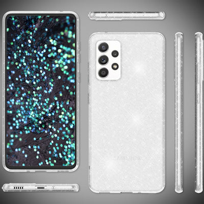 NALIA Glitzerhülle für Samsung Galaxy A53 – Funkelndes Silikon Case – DAZZLIN (Transparent & Stoßfest) – Marke aus Berlin Transparent NALIA Transparente Hülle