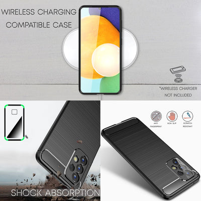 NALIA Silikonhülle für Samsung Galaxy A33 – Rutschfest & Matt – VORTEX (Gebürstete Optik & Carbon Design) – Marke aus Berlin Default Title NALIA Protective Hülle