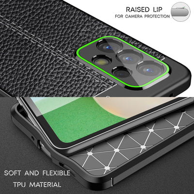 NALIA Leder Look Case kompatibel mit Samsung Galaxy A33 Hülle, Schwarze Silikonhülle Anti-Fingerabdruck Rutschfest Robust Stoßfest, Soft Case Dünne Handyhülle Cover Schutzhülle Bumper Backcover Default Title NALIA Protective Hülle