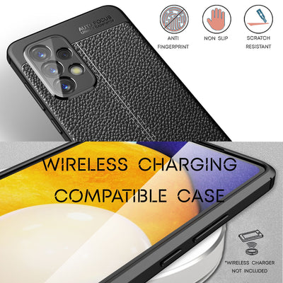 NALIA Leder Look Case kompatibel mit Samsung Galaxy A33 Hülle, Schwarze Silikonhülle Anti-Fingerabdruck Rutschfest Robust Stoßfest, Soft Case Dünne Handyhülle Cover Schutzhülle Bumper Backcover Default Title NALIA Protective Hülle
