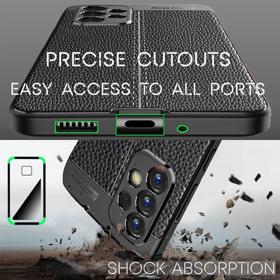 NALIA Leder Look Case kompatibel mit Samsung Galaxy A33 Hülle, Schwarze Silikonhülle Anti-Fingerabdruck Rutschfest Robust Stoßfest, Soft Case Dünne Handyhülle Cover Schutzhülle Bumper Backcover Default Title NALIA Protective Hülle