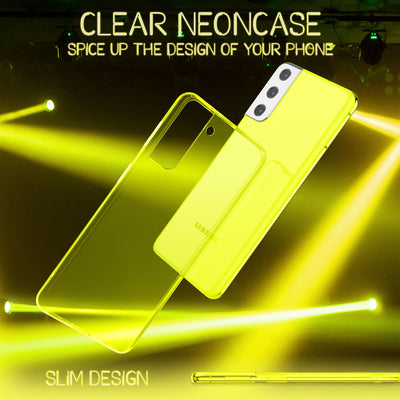 NALIA Neon Silikonhülle für Samsung Galaxy S21 FE – Knallige Signal-Farbe & Linsenschutz – VIBE (Transparentes Case) – Marke aus Berlin Gelb NALIA Transparente Hülle