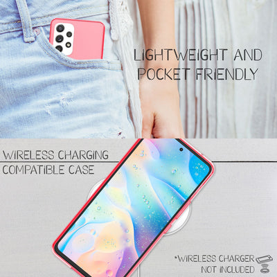 NALIA Neon Silikonhülle für Samsung Galaxy A53 – Knallige Signal-Farbe & Linsenschutz – VIBE (Transparentes Case) – Marke aus Berlin Pink NALIA Transparente Hülle