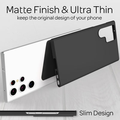 NALIA Ultra Slim Hardcase für Samsung Galaxy S22 Ultra – Anti-Fingerabdruck & 0.5mm Dünn – PUREFIT (Matt & Leicht) – Marke aus Berlin Schwarz NALIA SlimFit Hülle