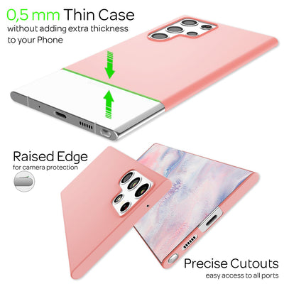 NALIA Ultra Slim Hardcase für Samsung Galaxy S22 Ultra – Anti-Fingerabdruck & 0.5mm Dünn – PUREFIT (Matt & Leicht) – Marke aus Berlin Pink NALIA SlimFit Hülle