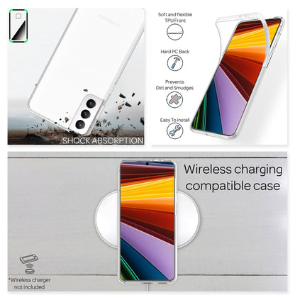 NALIA Klare 360° Schutzhülle für Samsung Galaxy S22, Komplettschutz Transparent Anti-Gelb Durchsichtig Robust, Hardcase & Silikon & Displayschutz Default Title NALIA Transparente Hülle