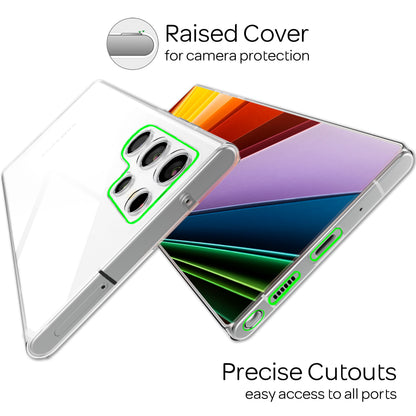 NALIA Klare 360° Schutzhülle für Samsung Galaxy S22 Ultra, Komplettschutz Transparent Anti-Gelb Robust, Hardcase & Silikon Bumper & Displayschutz Default Title NALIA Transparente Hülle