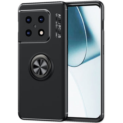 NALIA Matt-Schwarze Ringhülle kompatibel mit OnePlus 10 Pro Hülle, 360° Ring für Standfunktion & KFZ-Halterung, Robust Rutschfest Stoßfest, Silikon Case Handyhülle Schutzhülle Cover Schwarz NALIA Protective Hülle