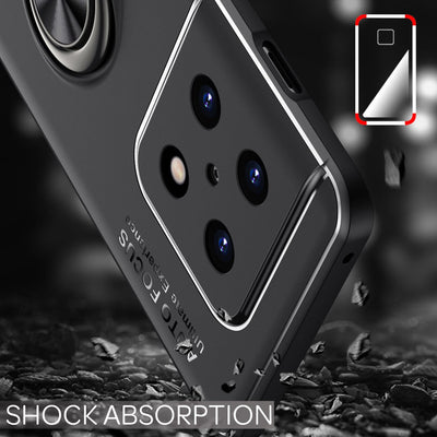 NALIA Matt-Schwarze Ringhülle kompatibel mit OnePlus 10 Pro Hülle, 360° Ring für Standfunktion & KFZ-Halterung, Robust Rutschfest Stoßfest, Silikon Case Handyhülle Schutzhülle Cover Schwarz NALIA Protective Hülle