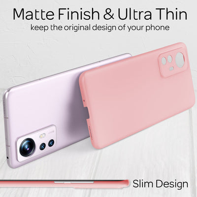NALIA Ultra Slim Hardcase für Xiaomi 12 / 12X – Anti-Fingerabdruck & 0.5mm Dünn – PUREFIT (Matt & Leicht) – Marke aus Berlin Pink NALIA SlimFit Hülle