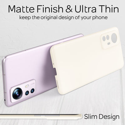 NALIA Ultra Slim Hardcase für Xiaomi 12 / 12X – Anti-Fingerabdruck & 0.5mm Dünn – PUREFIT (Matt & Leicht) – Marke aus Berlin Weiß NALIA SlimFit Hülle