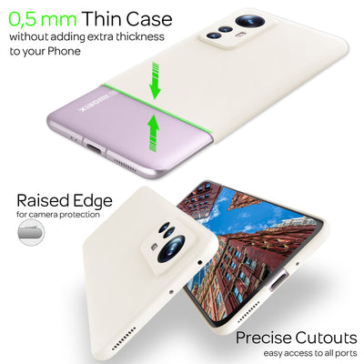 NALIA Ultra Slim Hardcase für Xiaomi 12 / 12X – Anti-Fingerabdruck & 0.5mm Dünn – PUREFIT (Matt & Leicht) – Marke aus Berlin Weiß NALIA SlimFit Hülle