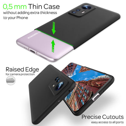 Ultra-Dünnes Hardcase für Xiaomi 12/ Xiaomi 12X - Handy Hülle Smartphone Cover Schwarz NALIA SlimFit Hülle