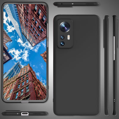 NALIA Ultra Slim Hardcase für Xiaomi 12 / 12X – Anti-Fingerabdruck & 0.5mm Dünn – PUREFIT (Matt & Leicht) – Marke aus Berlin Schwarz NALIA SlimFit Hülle