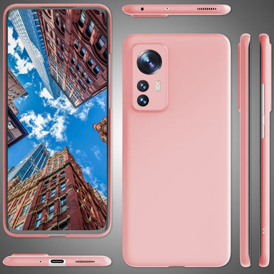 NALIA Ultra Slim Hardcase für Xiaomi 12 / 12X – Anti-Fingerabdruck & 0.5mm Dünn – PUREFIT (Matt & Leicht) – Marke aus Berlin Pink NALIA SlimFit Hülle