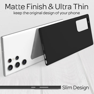 NALIA Ultra Slim Hardcase für Samsung Galaxy S22 Ultra – Matt & 0.3mm Dünn – PHANTOM (Hauchdünnes Cover & Kamera-Vollschutz) – Marke aus Berlin Schwarz NALIA SlimFit Hülle
