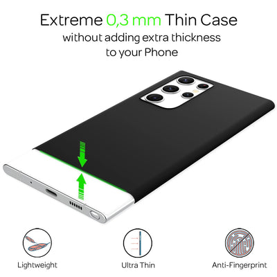 NALIA Ultra Slim Hardcase für Samsung Galaxy S22 Ultra – Matt & 0.3mm Dünn – PHANTOM (Hauchdünnes Cover & Kamera-Vollschutz) – Marke aus Berlin Schwarz NALIA SlimFit Hülle