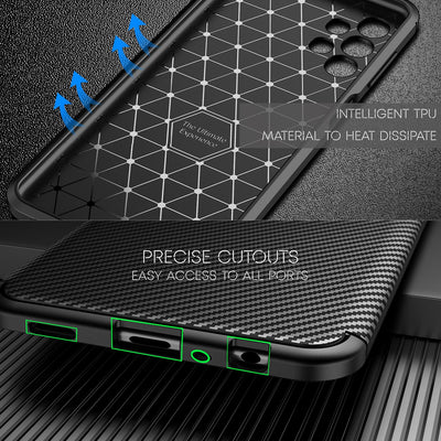 NALIA Silikonhülle für Samsung Galaxy A13 – Rutschfest & Matt – VORTEX (Gebürstete Optik & Carbon Design) – Marke aus Berlin Default Title NALIA Protective Hülle
