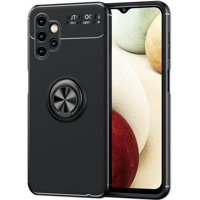 NALIA Ringhülle für Samsung Galaxy A13 4G – Ring-Ständer 360° & für Magnet-Halter – GRIP360 (Mattiertes Silikon Case) – Marke aus Berlin Schwarz NALIA Protective Hülle