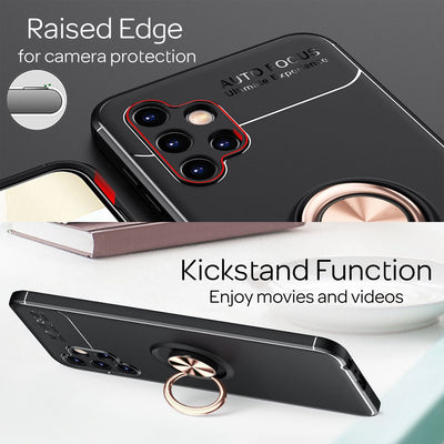 NALIA Ringhülle für Samsung Galaxy A13 4G – Ring-Ständer 360° & für Magnet-Halter – GRIP360 (Mattiertes Silikon Case) – Marke aus Berlin Rose Gold NALIA Protective Hülle