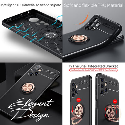 NALIA Ringhülle für Samsung Galaxy A13 4G – Ring-Ständer 360° & für Magnet-Halter – GRIP360 (Mattiertes Silikon Case) – Marke aus Berlin Rose Gold NALIA Protective Hülle