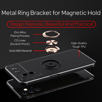 Für Samsung Galaxy A13 - Matt-Schwarze Ringhülle Standfunktion Case Rose Gold NALIA Protective Hülle
