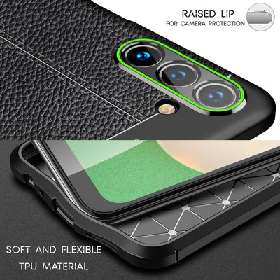 NALIA Leder Look Case kompatibel mit Samsung Galaxy A13 5G Hülle, Schwarze Silikonhülle Anti-Fingerabdruck Rutschfest Robust Stoßfest, Soft Case Dünne Handyhülle Cover Schutzhülle Handy-Tasche Default Title NALIA Protective Hülle