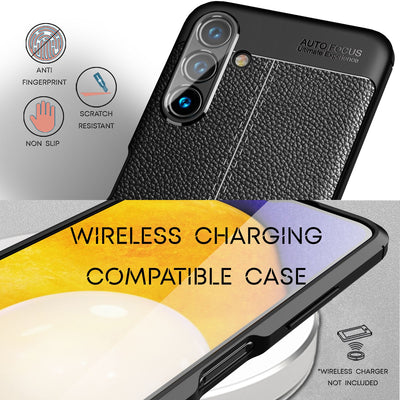 NALIA Leder Look Case kompatibel mit Samsung Galaxy A13 5G Hülle, Schwarze Silikonhülle Anti-Fingerabdruck Rutschfest Robust Stoßfest, Soft Case Dünne Handyhülle Cover Schutzhülle Handy-Tasche Default Title NALIA Protective Hülle