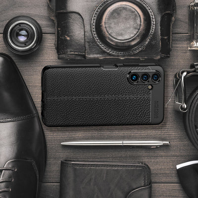 NALIA Leder Look Case kompatibel mit Samsung Galaxy A13 5G Hülle, Schwarze Silikonhülle Anti-Fingerabdruck Rutschfest Robust Stoßfest, Soft Case Dünne Handyhülle Cover Schutzhülle Handy-Tasche Default Title NALIA Protective Hülle