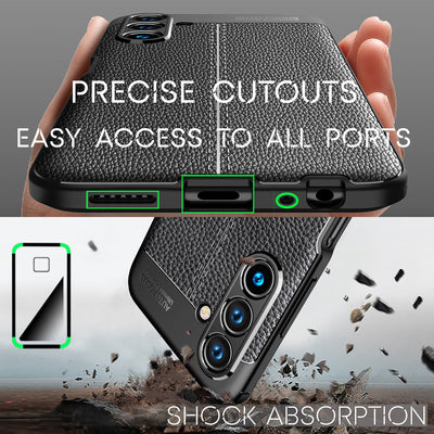 NALIA Leder Look Case kompatibel mit Samsung Galaxy A13 5G Hülle, Schwarze Silikonhülle Anti-Fingerabdruck Rutschfest Robust Stoßfest, Soft Case Dünne Handyhülle Cover Schutzhülle Handy-Tasche Default Title NALIA Protective Hülle
