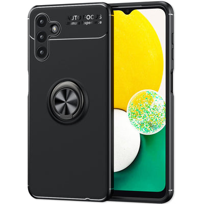 NALIA Ringhülle für Samsung Galaxy A13 5G – Ring-Ständer 360° & für Magnet-Halter – GRIP360 (Mattiertes Silikon Case) – Marke aus Berlin Schwarz NALIA Protective Hülle