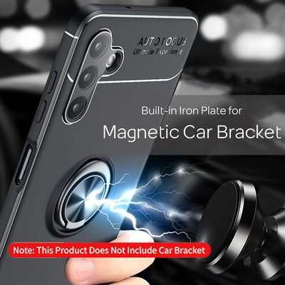 NALIA Ringhülle für Samsung Galaxy A13 5G – Ring-Ständer 360° & für Magnet-Halter – GRIP360 (Mattiertes Silikon Case) – Marke aus Berlin Schwarz NALIA Protective Hülle