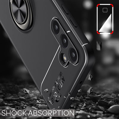 NALIA Ringhülle für Samsung Galaxy A13 5G – Ring-Ständer 360° & für Magnet-Halter – GRIP360 (Mattiertes Silikon Case) – Marke aus Berlin Schwarz NALIA Protective Hülle