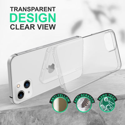 NALIA Transparente Hülle für iPhone 14 Plus – Harte Rückseite & Silikon Rand – IGNITE (Stoßfeste Handyhülle & Verstärkte Ecken) – Marke aus Berlin Default Title NALIA Transparente Hülle