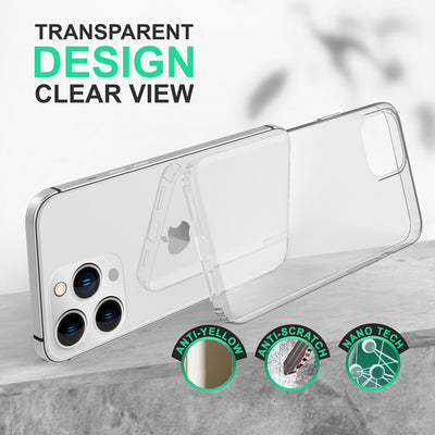 NALIA Transparente Hülle für iPhone 14 Pro – Harte Rückseite & Silikon Rand – IGNITE (Stoßfeste Handyhülle & Verstärkte Ecken) – Marke aus Berlin Default Title NALIA Transparente Hülle