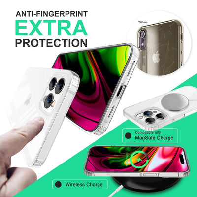 NALIA Transparente Hülle für iPhone 14 Pro – Harte Rückseite & Silikon Rand – IGNITE (Stoßfeste Handyhülle & Verstärkte Ecken) – Marke aus Berlin Default Title NALIA Transparente Hülle