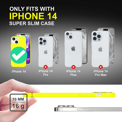 NALIA Neon Silikonhülle für iPhone 14 – Soft-Touch & Signal-Neon – NEONSHOCK (Matte Schutzhülle) – Marke aus Berlin Gelb NALIA Protective Hülle
