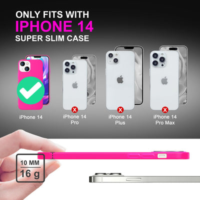 NALIA Neon Silikonhülle für iPhone 14 – Soft-Touch & Signal-Neon – NEONSHOCK (Matte Schutzhülle) – Marke aus Berlin Pink NALIA Protective Hülle
